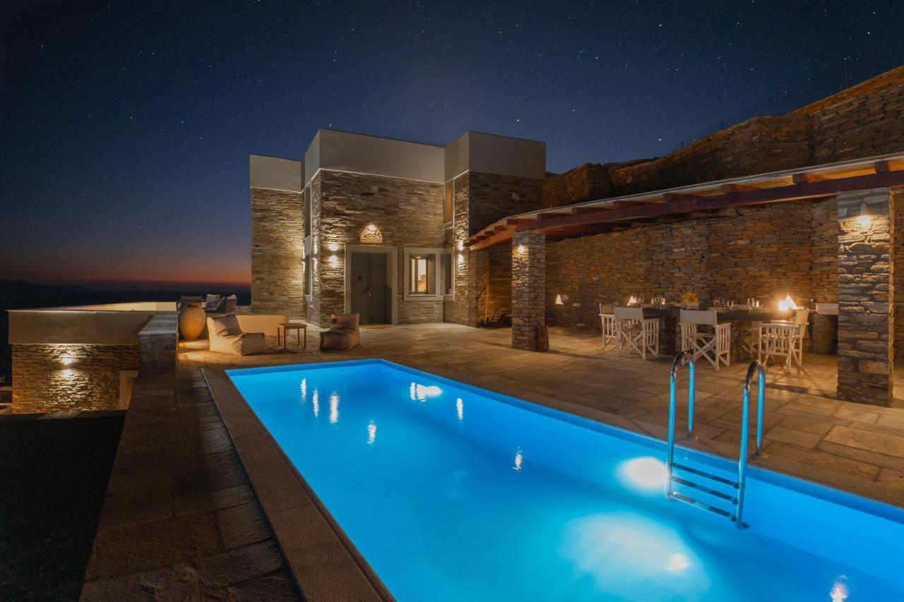 Acron Andros - Luxury Villa With Private Pool Korthio المظهر الخارجي الصورة