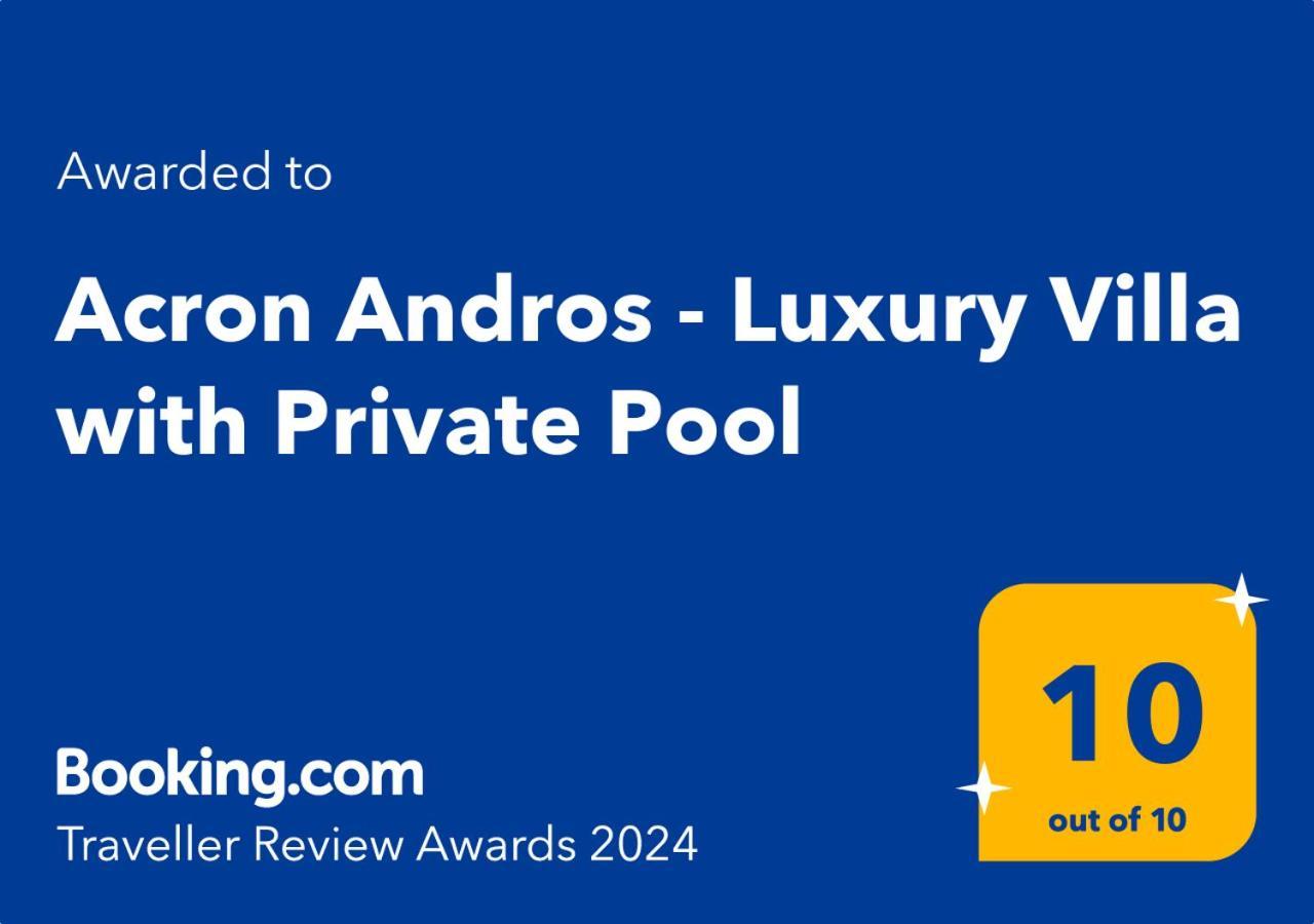 Acron Andros - Luxury Villa With Private Pool Korthio المظهر الخارجي الصورة